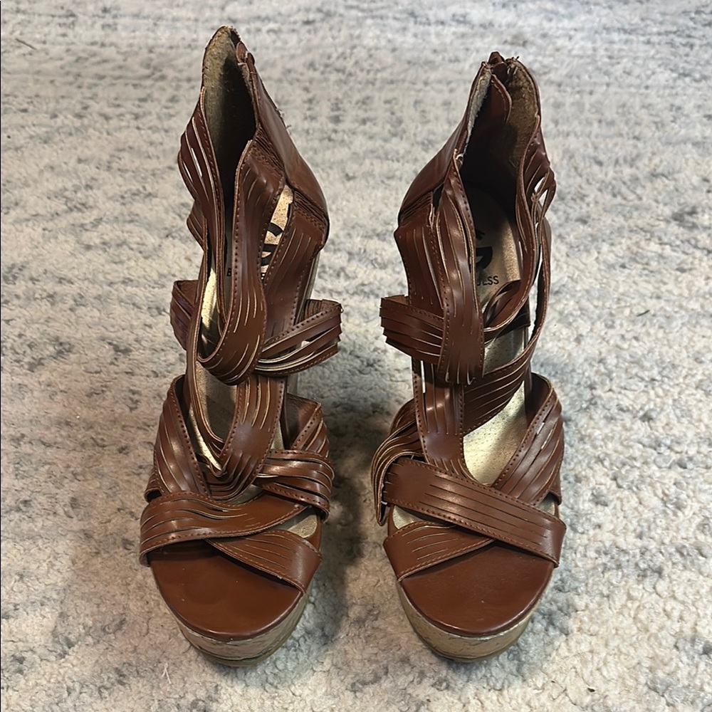 Brown Strappy Women's Sandals - G by Guess